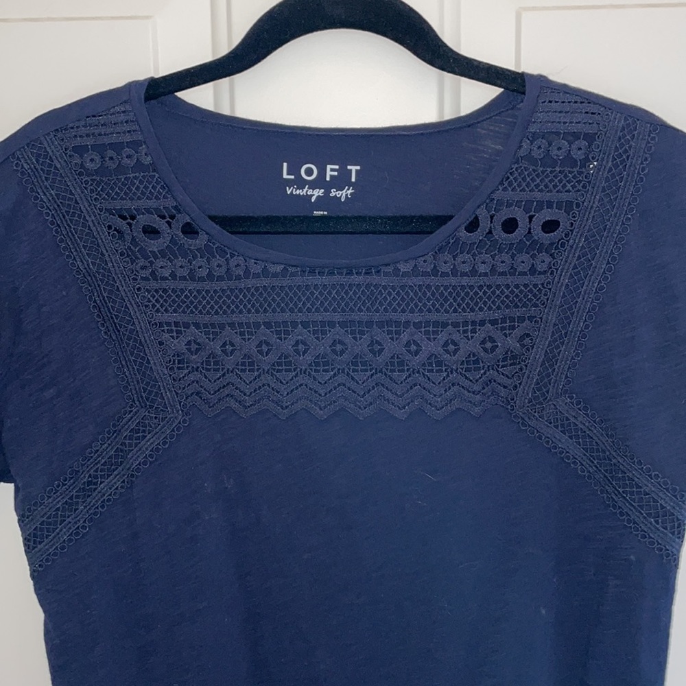Loft Short Sleeve Navy Brand New With Tags Size S - Picture 2 of 6